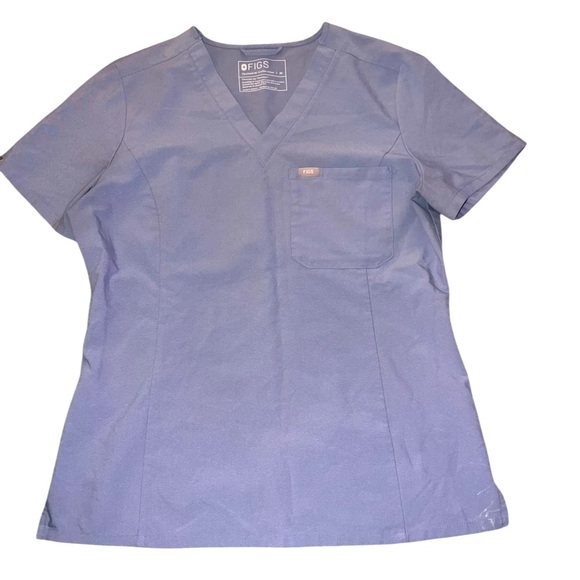 EUC Figs Technical Collection Catarina One Pocket Scrub Top Vapor Blue M - Picture 1 of 9